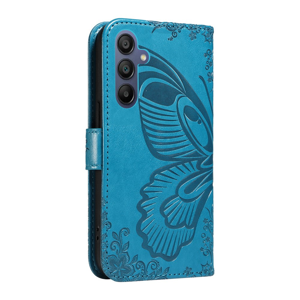Samsung Galaxy A18 5G / A18 4G A17 5G / A17 4G / A26 5G / A16 5G / A16 4G-cover med sommerfuglemønster, foldbart læderpung-mobilcover