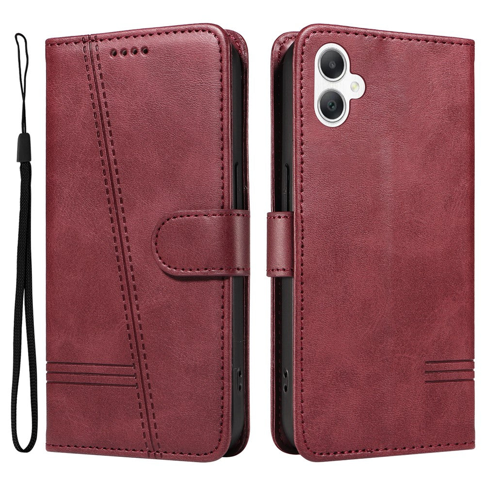 For Samsung Galaxy A08 5G / A08 4G / A07 4G / A06 4G / A06 5G Case Flip Wallet T-Shape Lines Leather Phone Cover