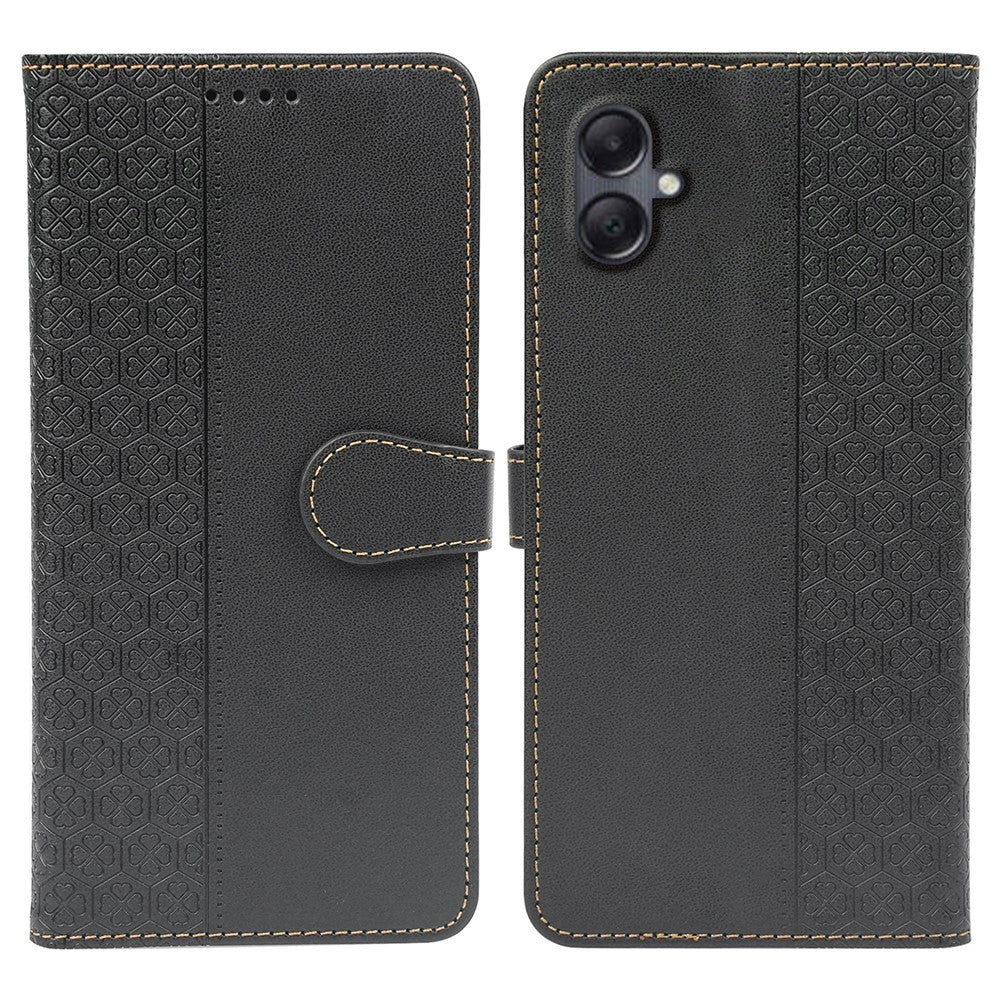 For Samsung Galaxy A06 4G Case Magnetic Clasp Four-Leaf Clover Leather Phone Cover