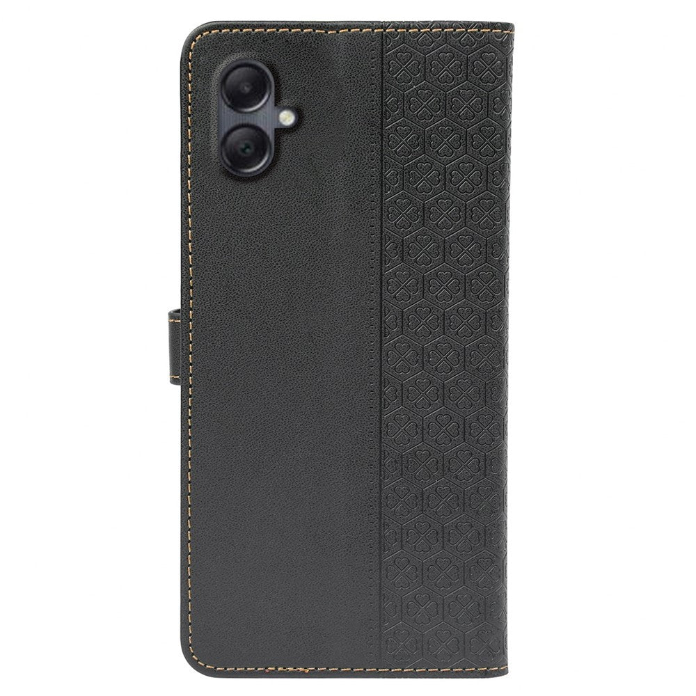 For Samsung Galaxy A06 4G Case Magnetic Clasp Four-Leaf Clover Leather Phone Cover