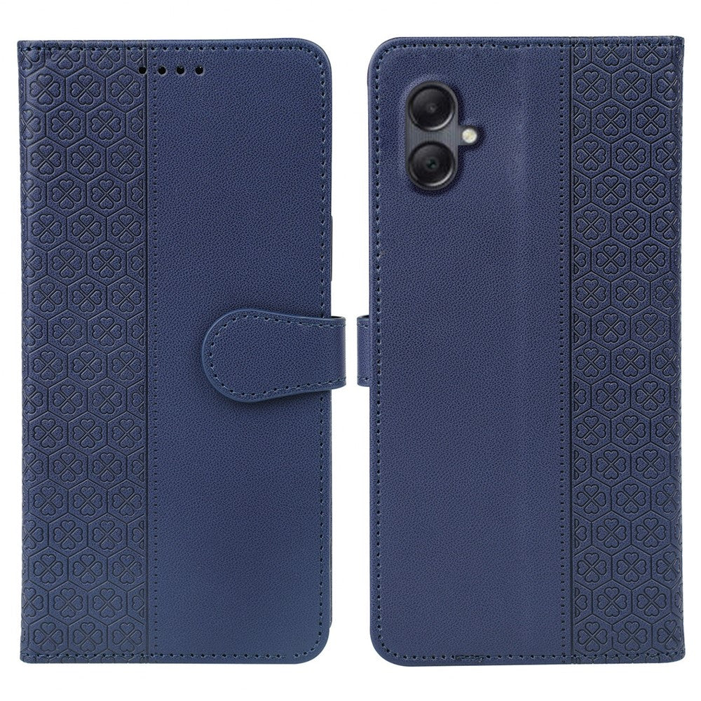 For Samsung Galaxy A06 4G Case Magnetic Clasp Four-Leaf Clover Leather Phone Cover