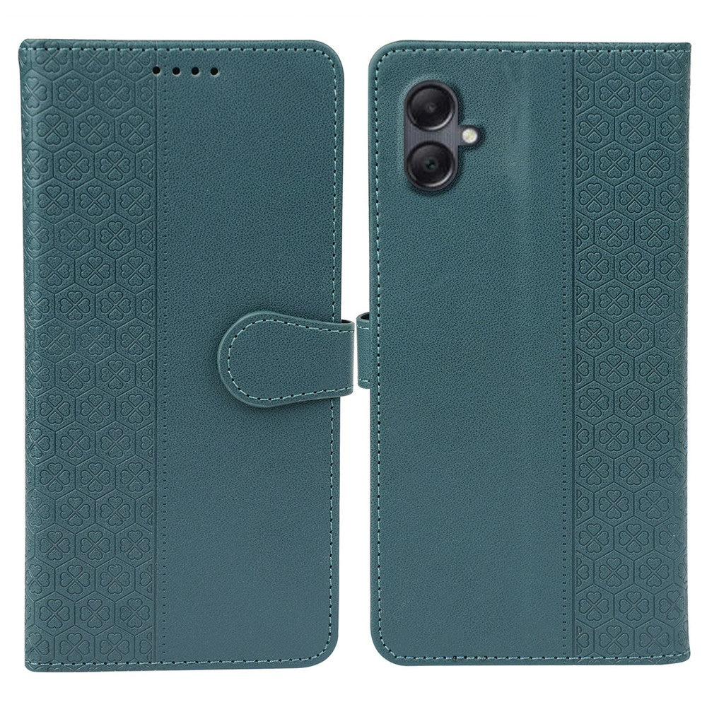 For Samsung Galaxy A06 4G Case Magnetic Clasp Four-Leaf Clover Leather Phone Cover