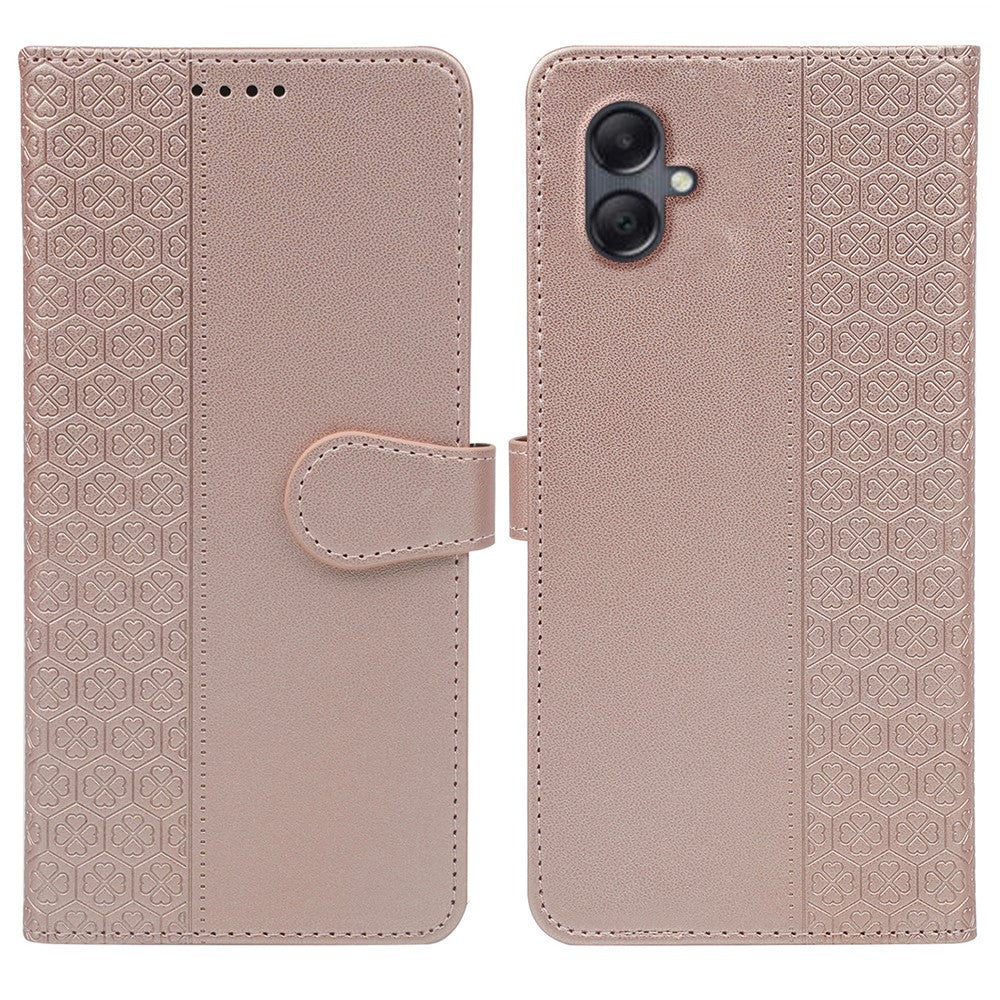 For Samsung Galaxy A06 4G Case Magnetic Clasp Four-Leaf Clover Leather Phone Cover