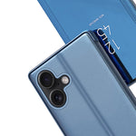 För iPhone 16 Flip läderfodral med stativ Helkroppsskyddande telefonfodral