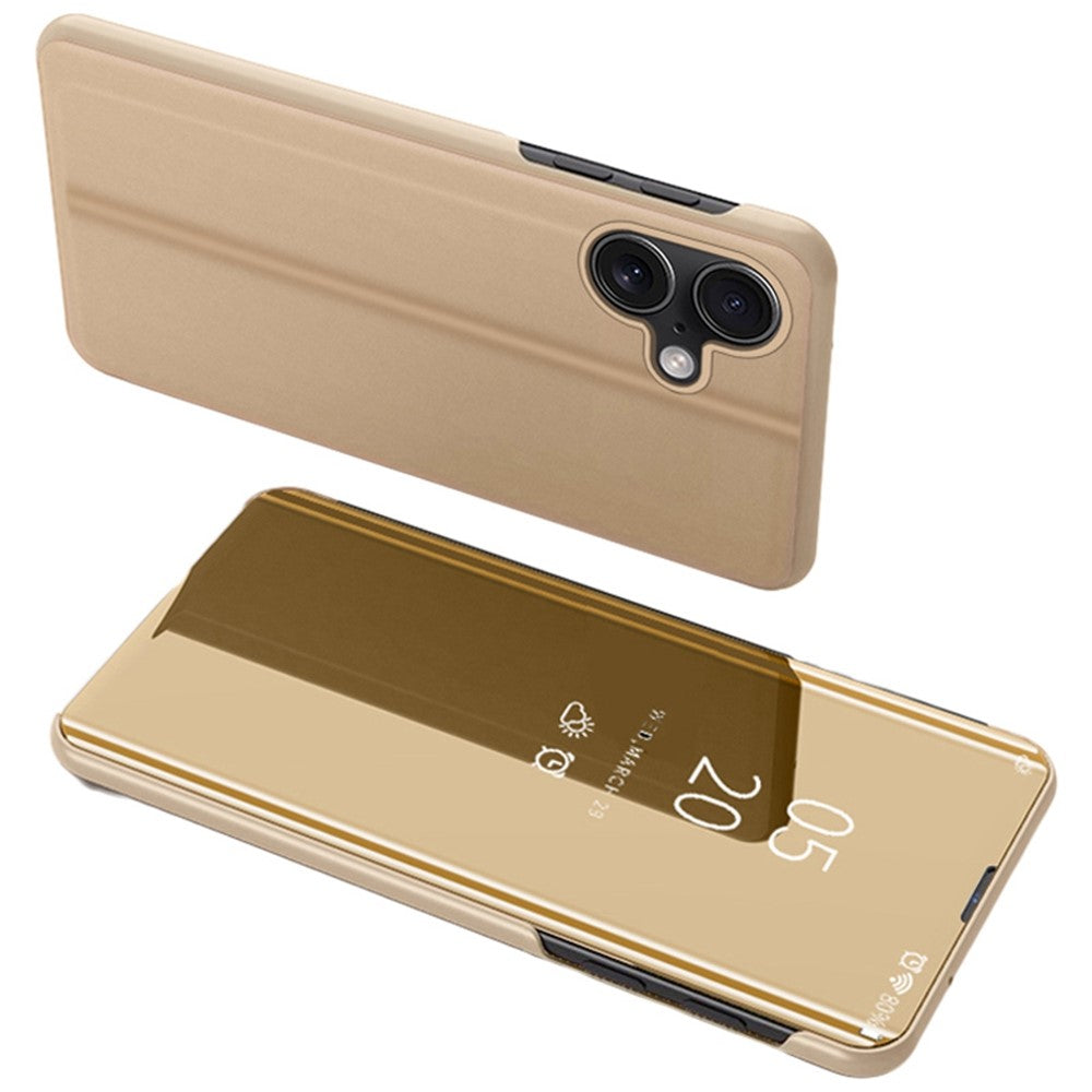 För iPhone 16 Flip läderfodral med stativ Helkroppsskyddande telefonfodral