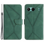 HT05 För OnePlus Nord 4 Skal Skin-Touch Lines PU Läder Flipfodral