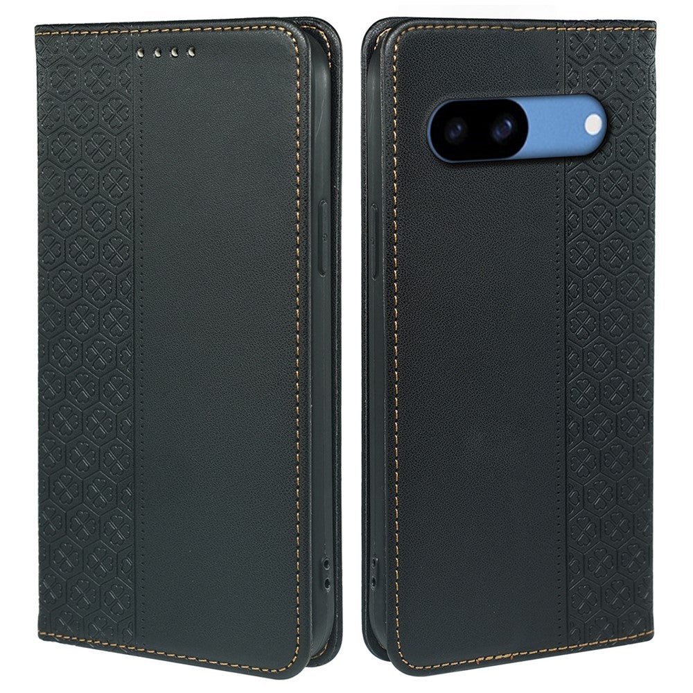 Til Google Pixel 8a Cover Firekløver Læder Flip Telefoncover Stativ Tegnebog