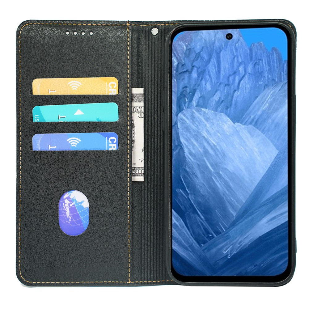 Til Google Pixel 8a Cover Firekløver Læder Flip Telefoncover Stativ Tegnebog