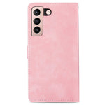 Til Samsung Galaxy S21 5G / S21 4G lynlåspung-etui med rem og blomsterprint i PU-læder