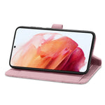 Til Samsung Galaxy S21 5G / S21 4G lynlåspung-etui med rem og blomsterprint i PU-læder