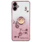 KADEM til Samsung Galaxy A06 4G cover Ring Støtteben TPU Blomster Telefoncover Gradient Glitter