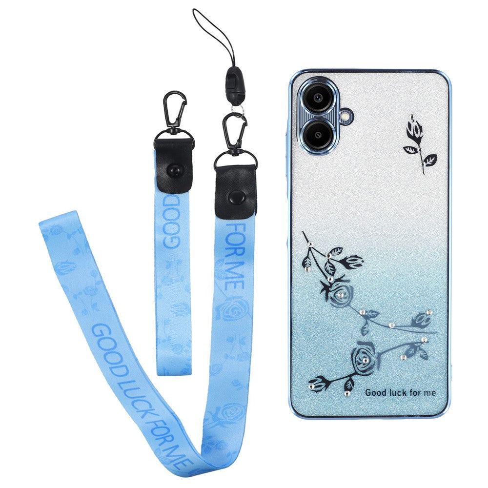 KADEM til Samsung Galaxy A06 4G Etui Blomstermønster TPU Gradient Telefoncover med Snor