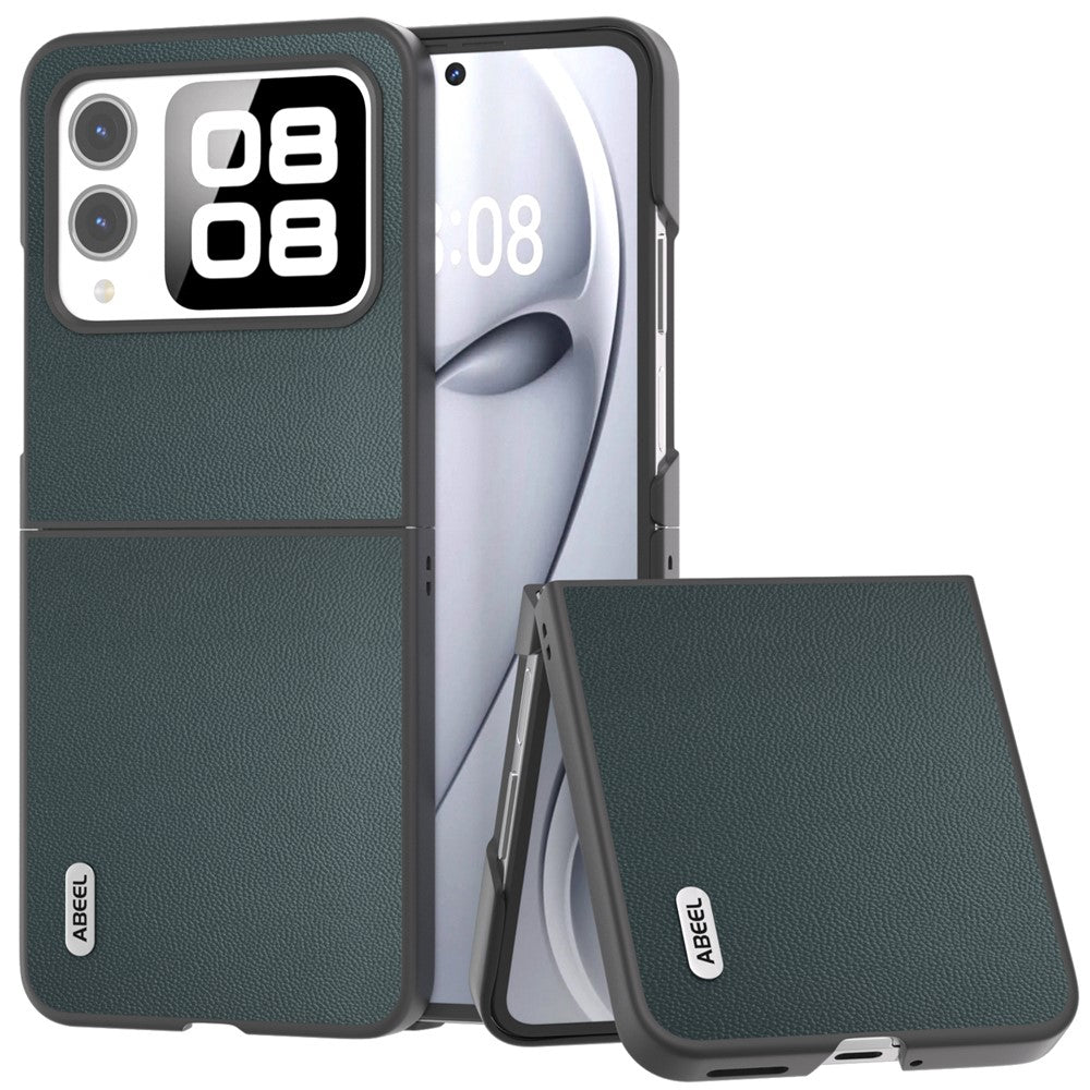 ABEEL For Huawei nova Flip 5G Case Anti-Drop Genuine Cow Leather PC Phone Cover