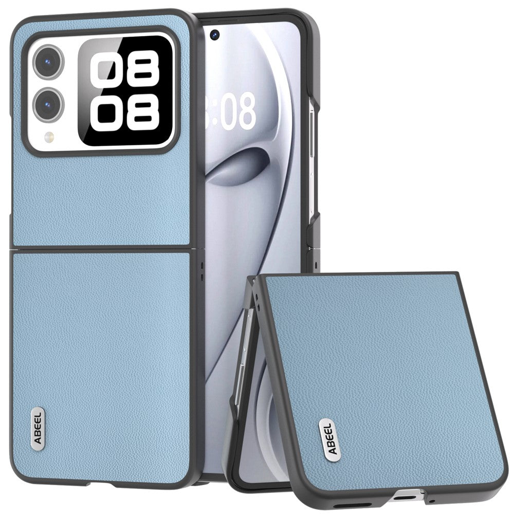 ABEEL For Huawei nova Flip 5G Case Anti-Drop Genuine Cow Leather PC Phone Cover