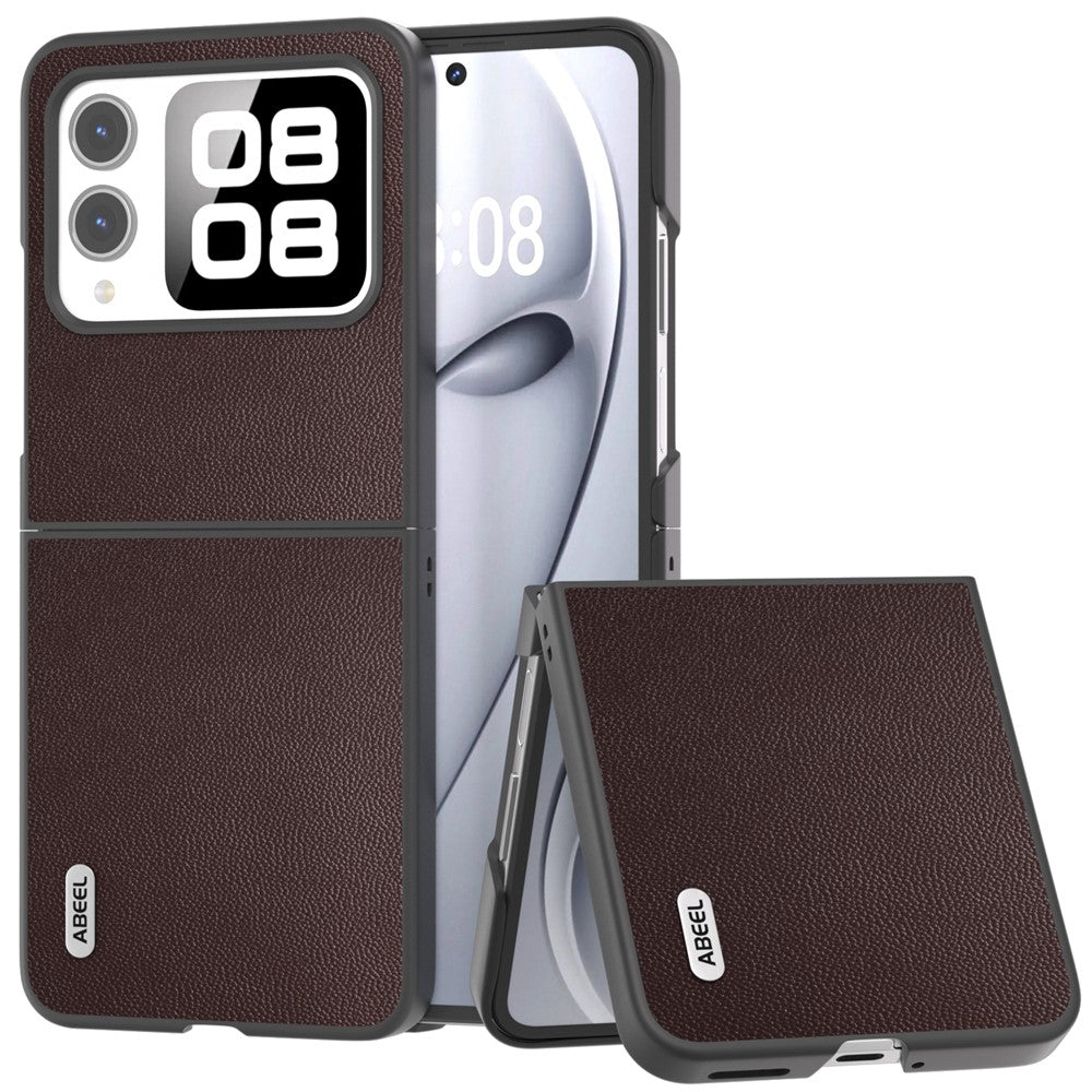 ABEEL For Huawei nova Flip 5G Case Anti-Drop Genuine Cow Leather PC Phone Cover