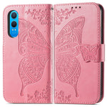 OnePlus Nord CE4 Lite 5G / Oppo K12x 5G (Kina) fodral PU-läder plånboksfodral med fjärilsmönster