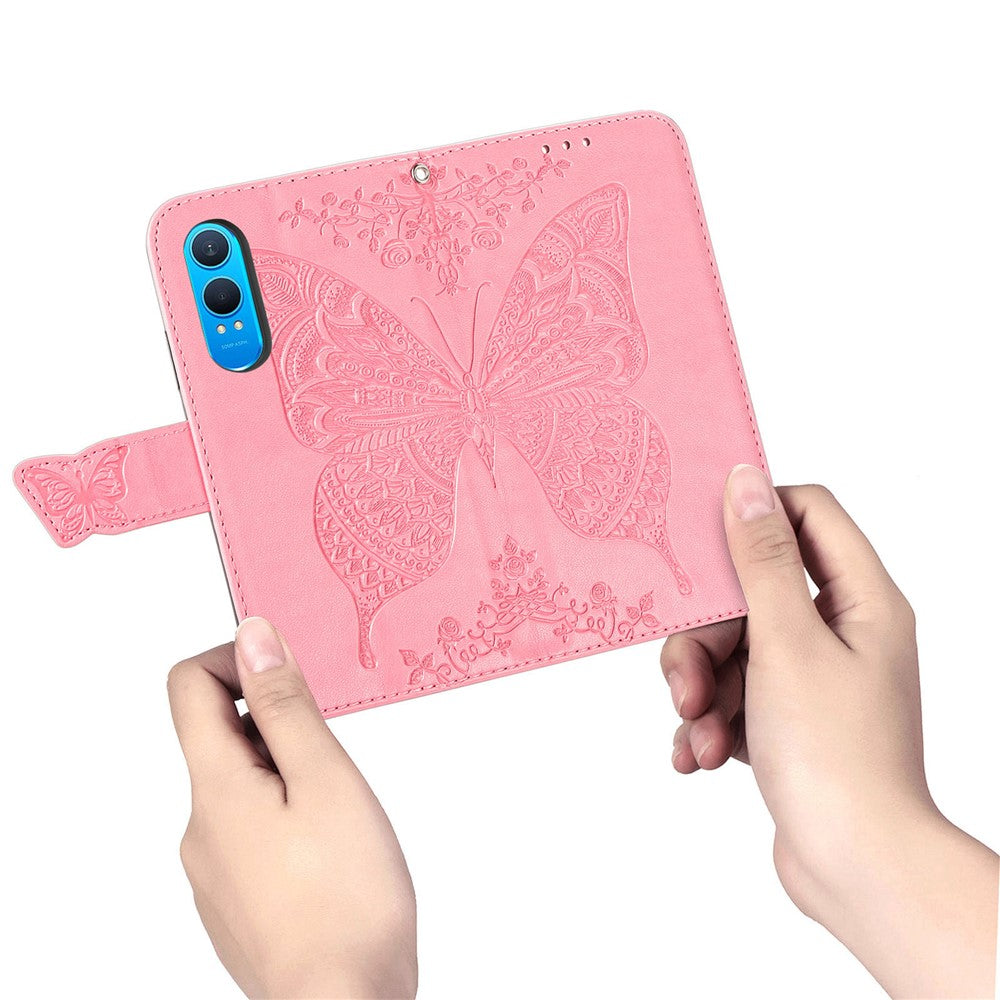 OnePlus Nord CE4 Lite 5G / Oppo K12x 5G (Kina) fodral PU-läder plånboksfodral med fjärilsmönster