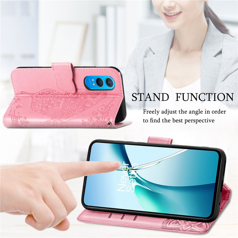 OnePlus Nord CE4 Lite 5G / Oppo K12x 5G (Kina) fodral PU-läder plånboksfodral med fjärilsmönster