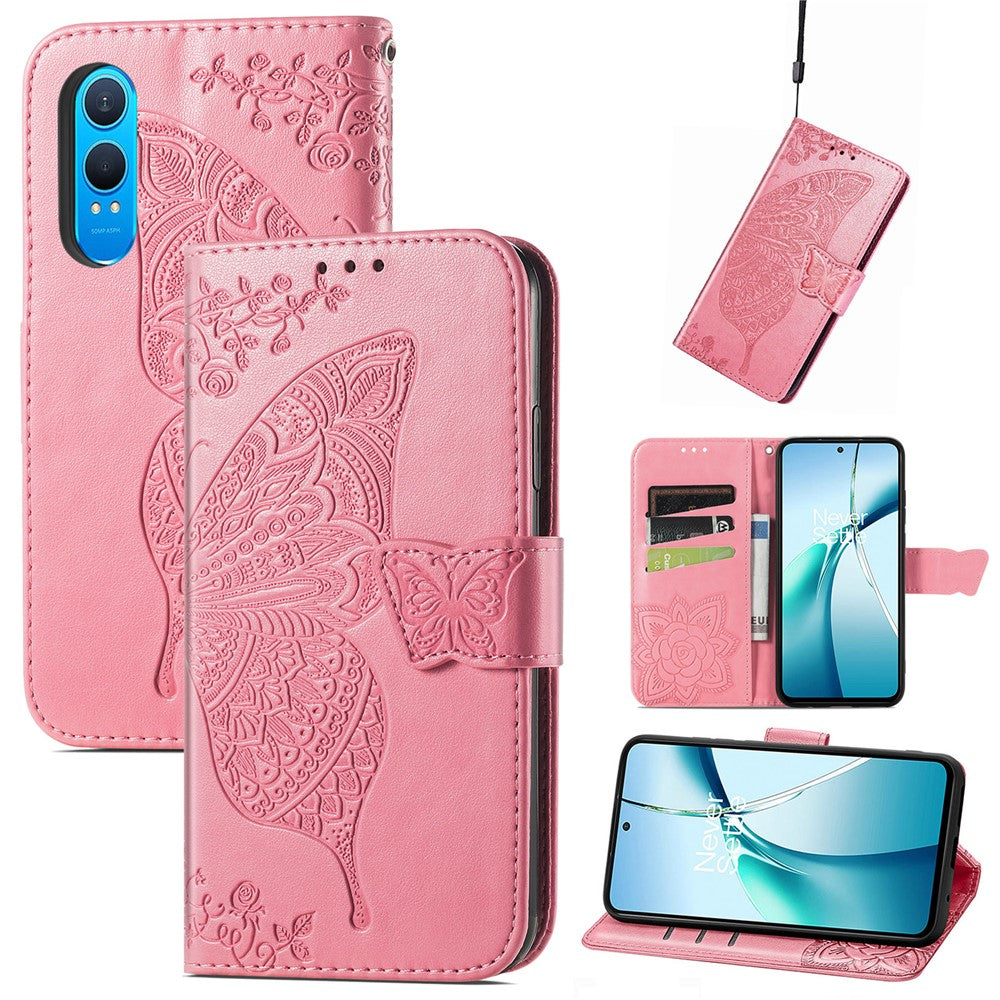 OnePlus Nord CE4 Lite 5G / Oppo K12x 5G (Kina) fodral PU-läder plånboksfodral med fjärilsmönster
