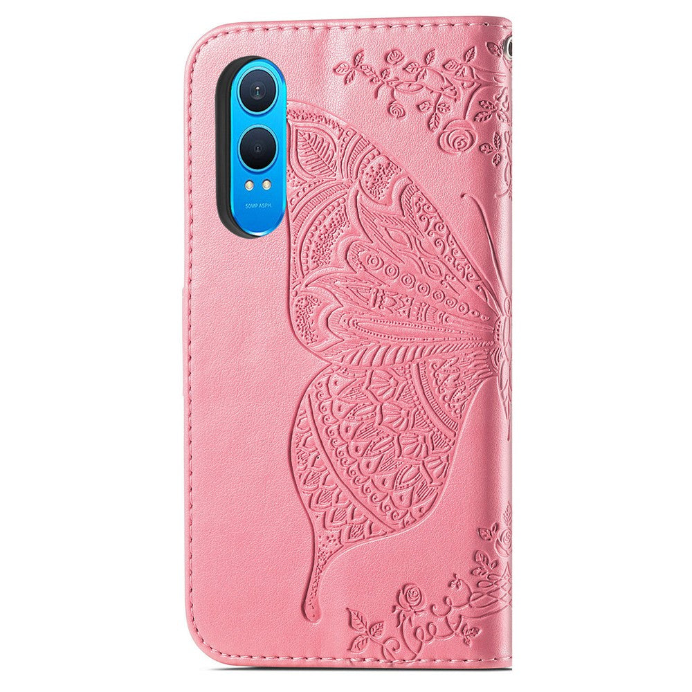 OnePlus Nord CE4 Lite 5G / Oppo K12x 5G (Kina) fodral PU-läder plånboksfodral med fjärilsmönster