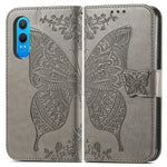 OnePlus Nord CE4 Lite 5G / Oppo K12x 5G (Kina) fodral PU-läder plånboksfodral med fjärilsmönster