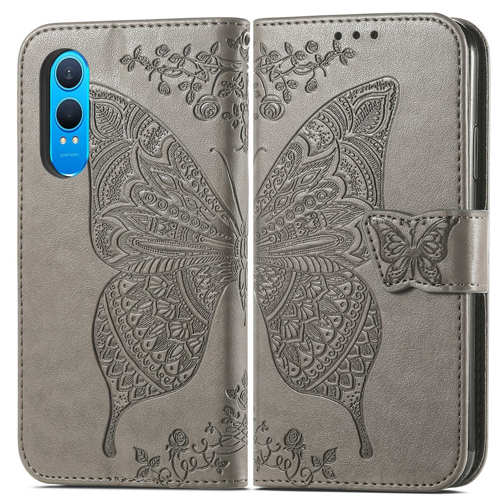 OnePlus Nord CE4 Lite 5G / Oppo K12x 5G (Kina) fodral PU-läder plånboksfodral med fjärilsmönster