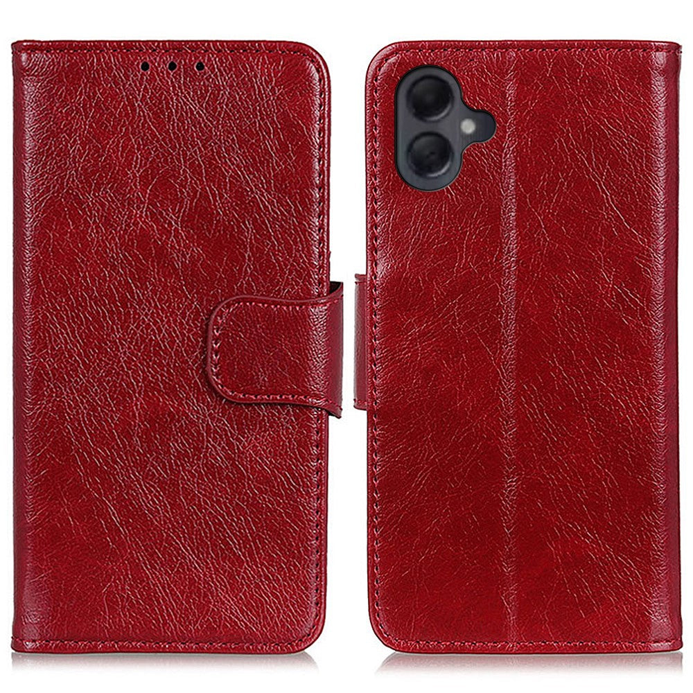 Til Samsung Galaxy A06 4G Etui Nappa Tekstur Split Læder Pung Telefon Cover