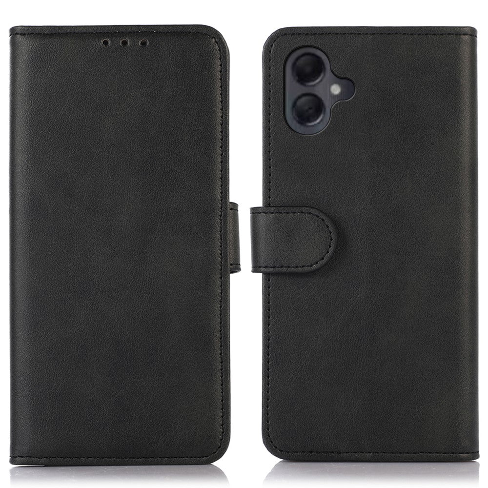 Til Samsung Galaxy A06 4G Etui Kvæghud Tekstur Læder Pung Telefoncover med Stand