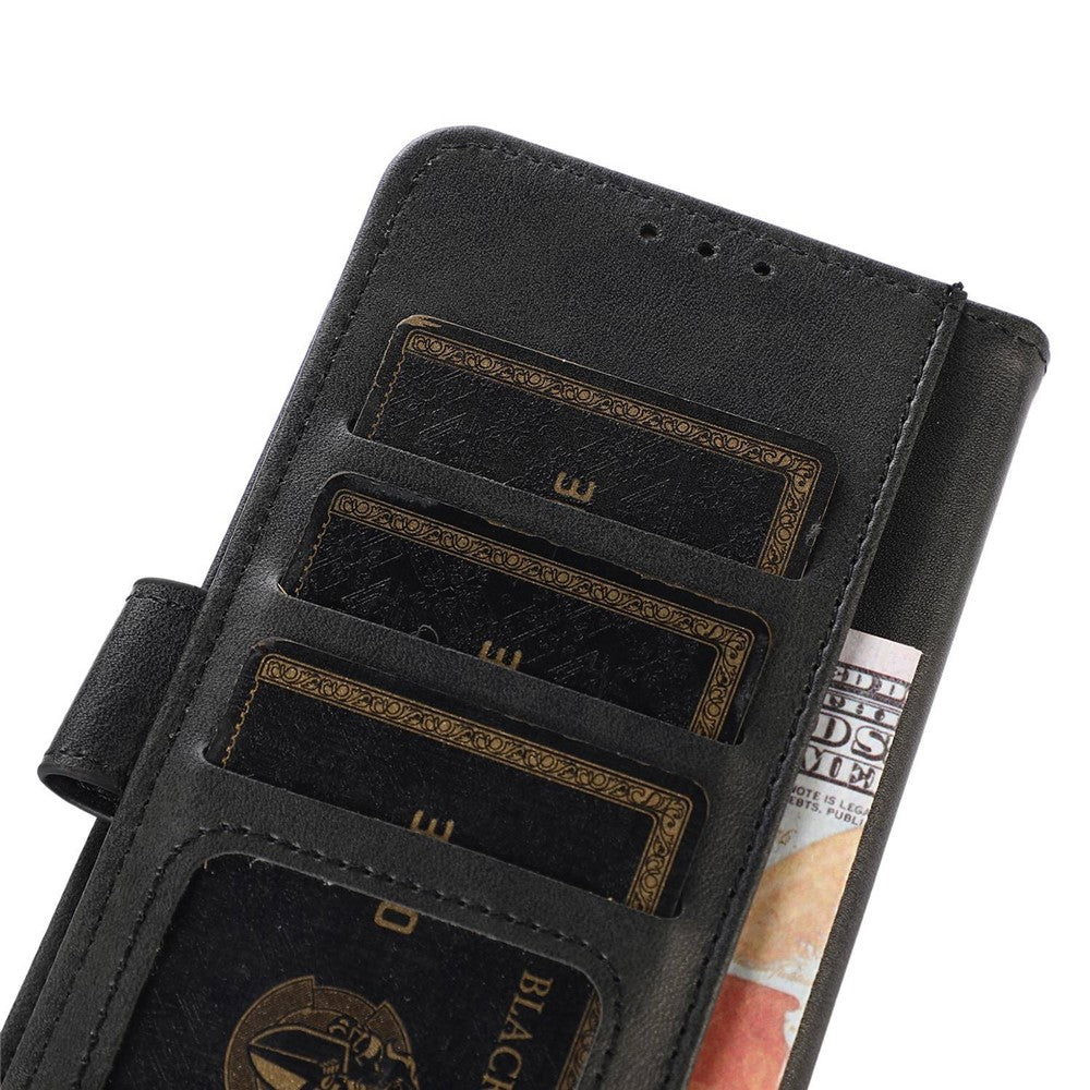 Til Samsung Galaxy A06 4G Etui Kvæghud Tekstur Læder Pung Telefoncover med Stand