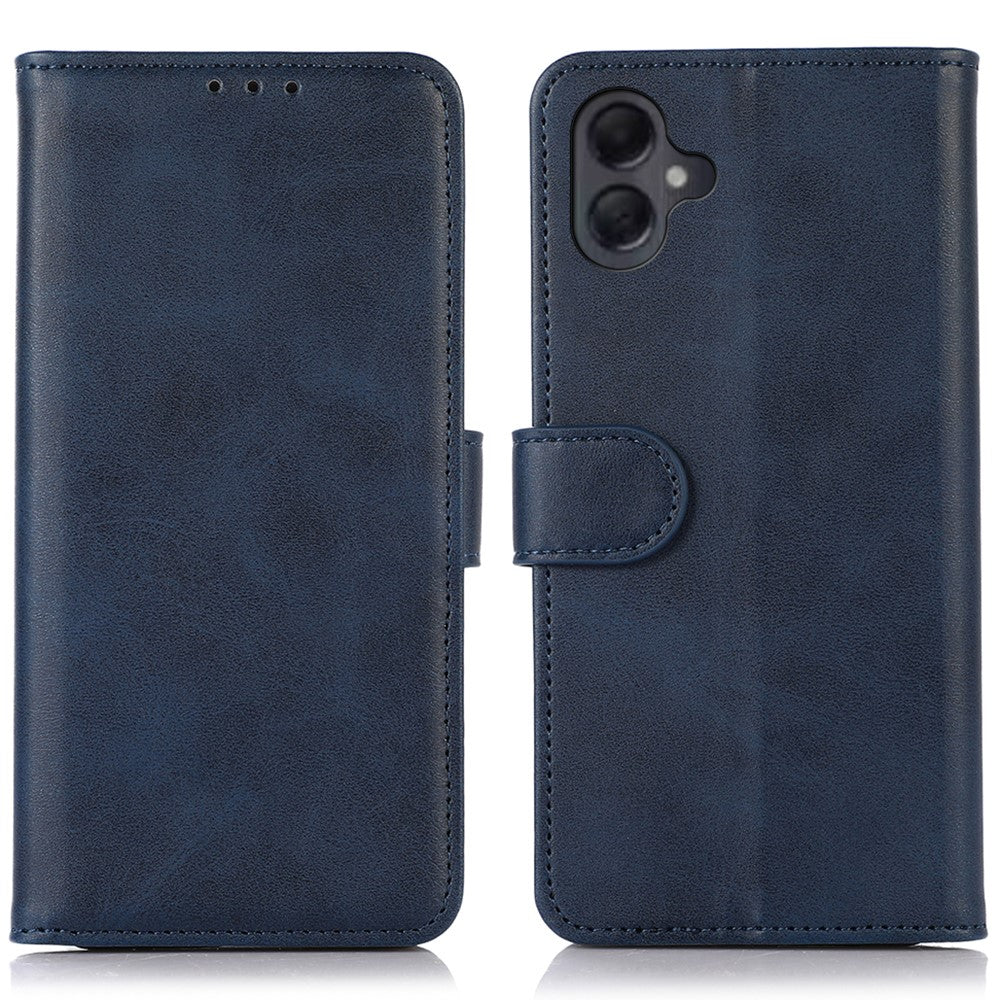 Til Samsung Galaxy A06 4G Etui Kvæghud Tekstur Læder Pung Telefoncover med Stand