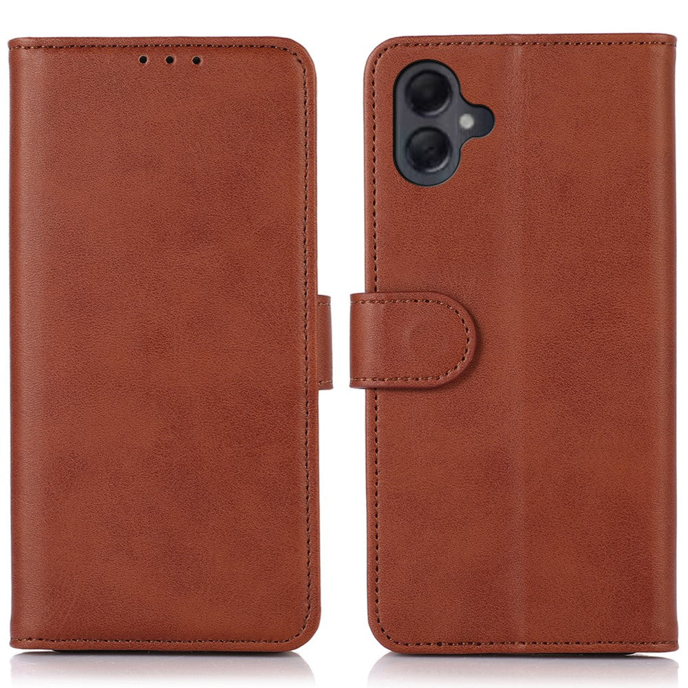 Til Samsung Galaxy A06 4G Etui Kvæghud Tekstur Læder Pung Telefoncover med Stand