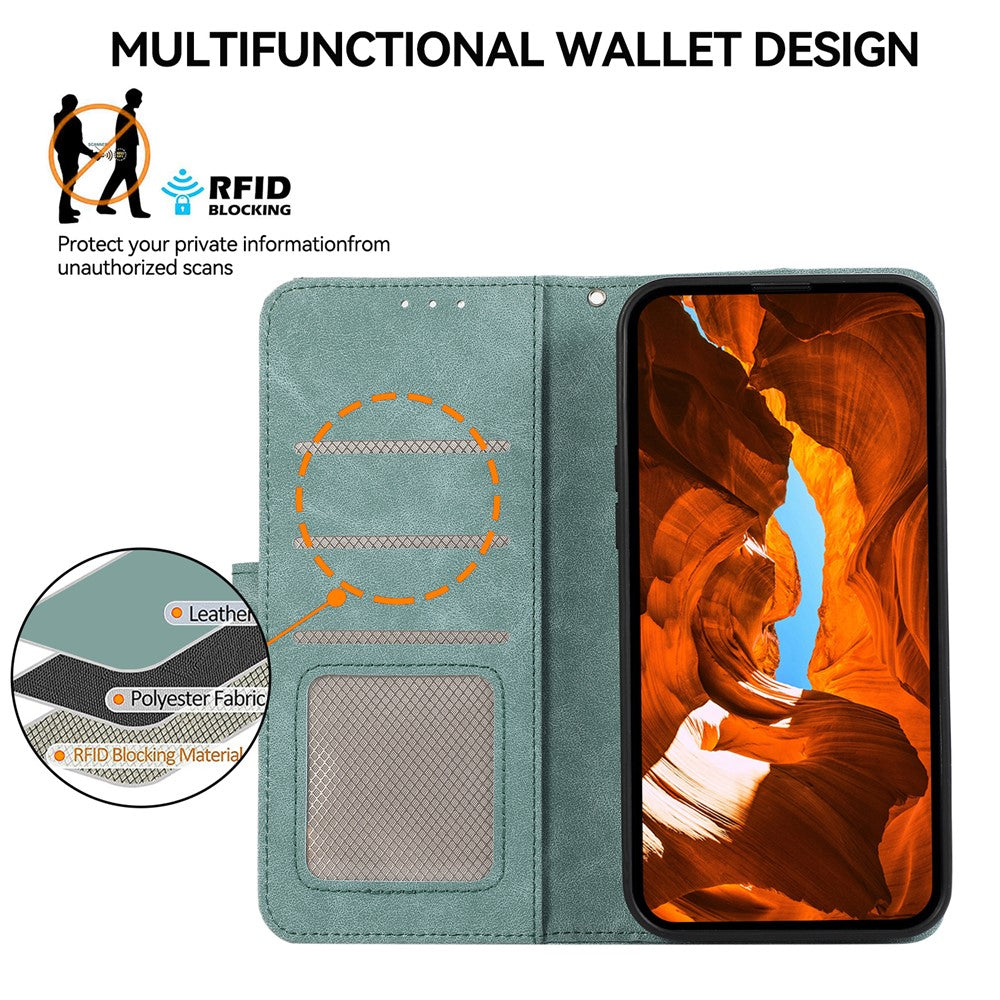 ABEEL For Samsung Galaxy A06 4G Case Color Splicing Leather Flip Phone Cover RFID Blocking
