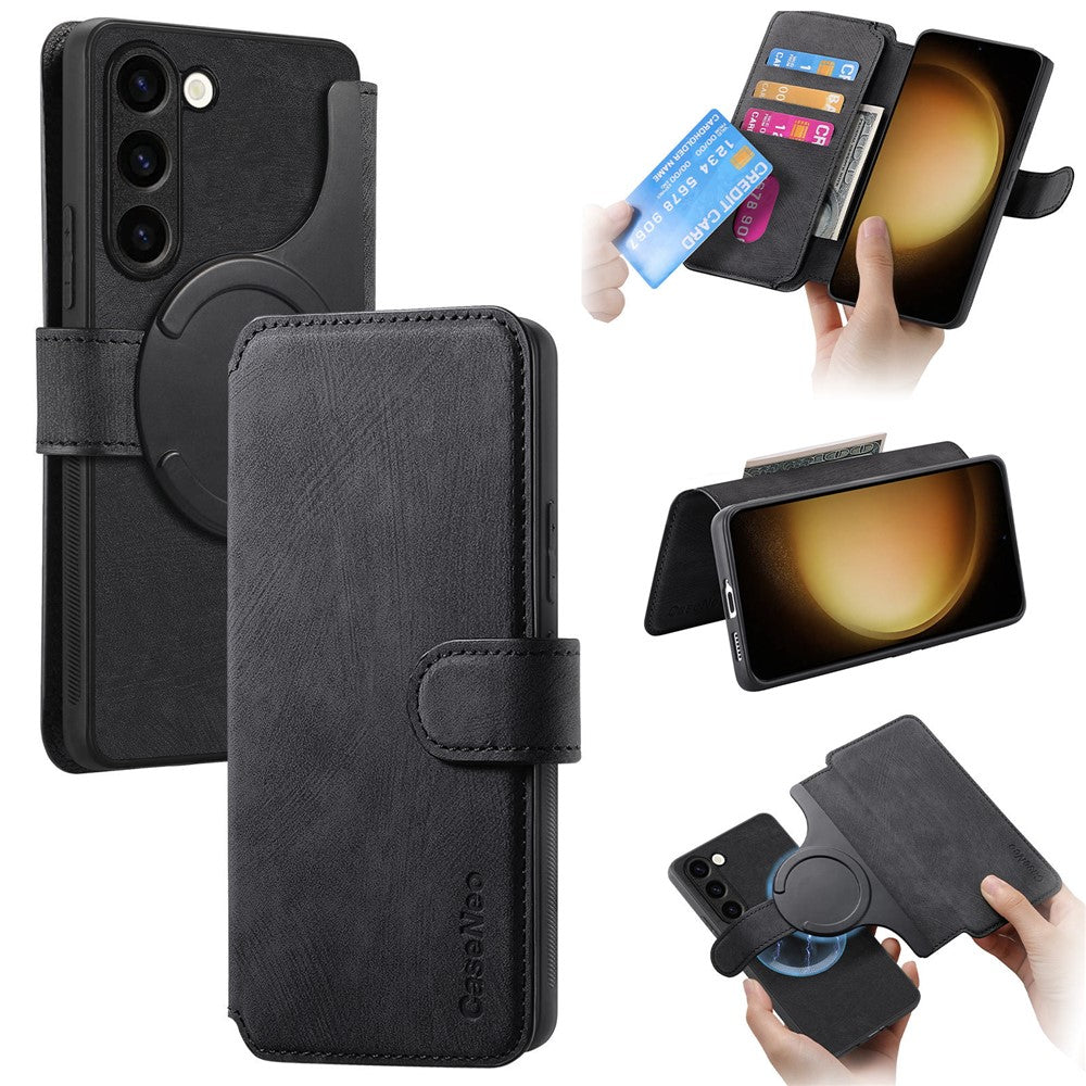 For Samsung Galaxy S23+ Magnetic Case CASENEO Detachable Leather Phone Wallet Cover