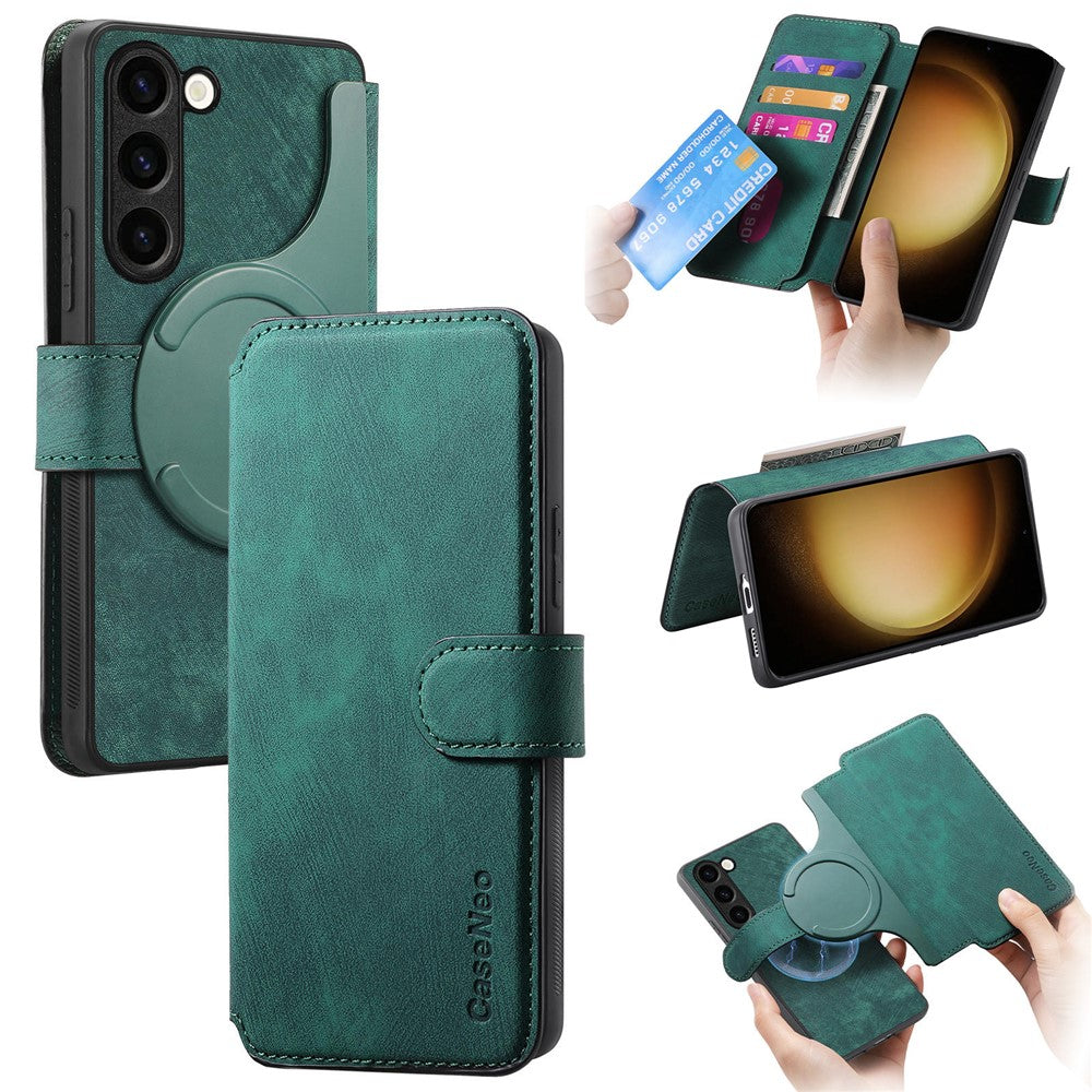 For Samsung Galaxy S23+ Magnetic Case CASENEO Detachable Leather Phone Wallet Cover