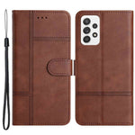 Til Samsung Galaxy A23 5G (global version) / 4G Business PU Læder Flip Wallet Cover med prægede linjer, stander, magnetisk lukning og strop