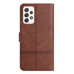 Til Samsung Galaxy A23 5G (global version) / 4G Business PU Læder Flip Wallet Cover med prægede linjer, stander, magnetisk lukning og strop