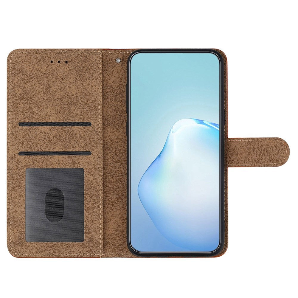 Til Samsung Galaxy A23 5G (global version) / 4G Business PU Læder Flip Wallet Cover med prægede linjer, stander, magnetisk lukning og strop