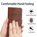 Til Samsung Galaxy A23 5G (global version) / 4G Business PU Læder Flip Wallet Cover med prægede linjer, stander, magnetisk lukning og strop