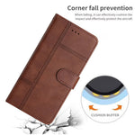 Til Samsung Galaxy A23 5G (global version) / 4G Business PU Læder Flip Wallet Cover med prægede linjer, stander, magnetisk lukning og strop