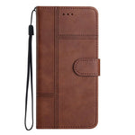 Til Samsung Galaxy A23 5G (global version) / 4G Business PU Læder Flip Wallet Cover med prægede linjer, stander, magnetisk lukning og strop