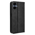 Til Samsung Galaxy A06 4G / A06 5G læderetui, pungstativ, retro tekstur telefoncover