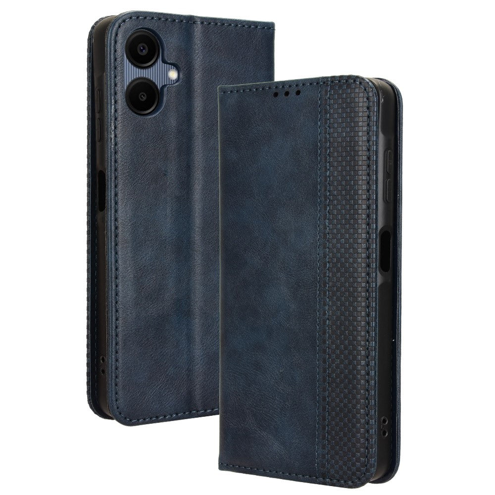 Til Samsung Galaxy A06 4G / A06 5G læderetui, pungstativ, retro tekstur telefoncover