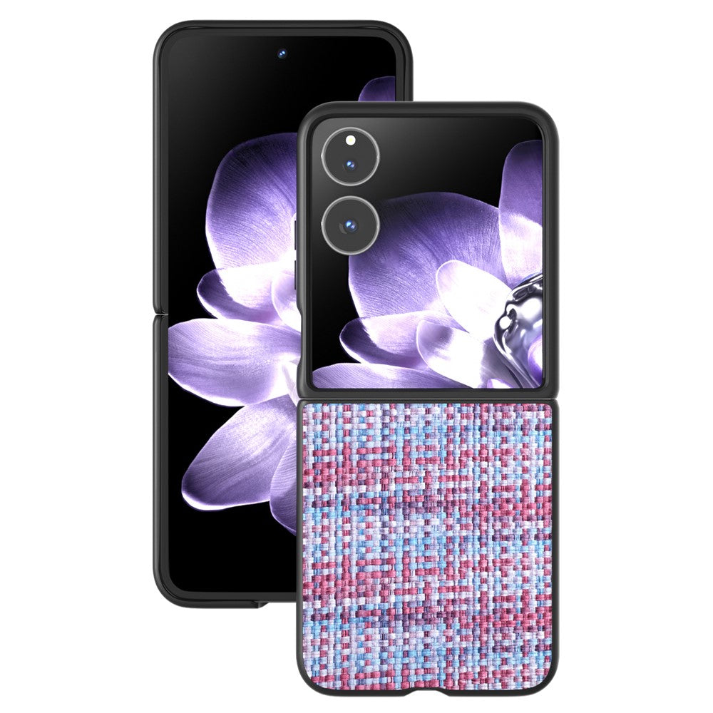 For Xiaomi Mix Flip 5G Case Leather+PC Phone Cover Plaid Texture