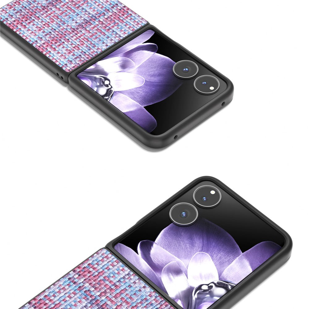 For Xiaomi Mix Flip 5G Case Leather+PC Phone Cover Plaid Texture