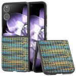 For Xiaomi Mix Flip 5G Case Leather+PC Phone Cover Plaid Texture