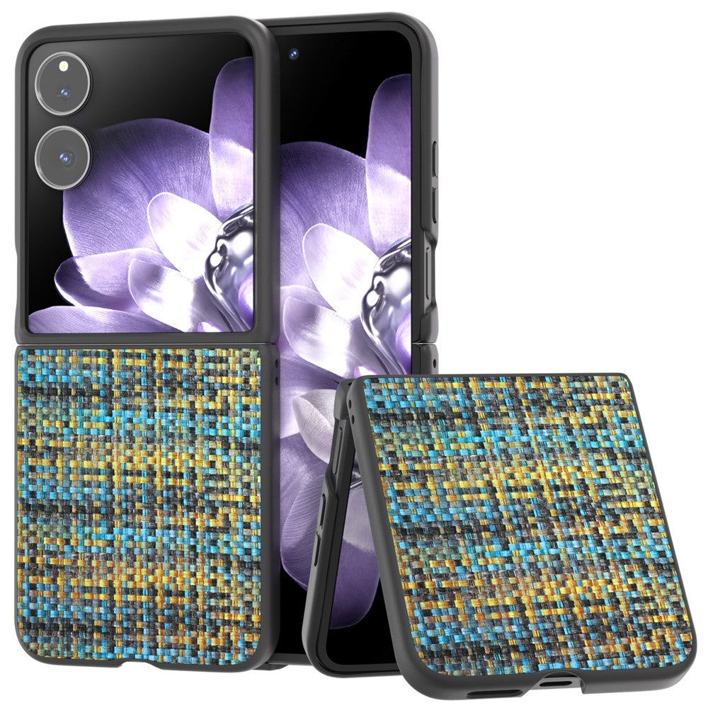 For Xiaomi Mix Flip 5G Case Leather+PC Phone Cover Plaid Texture
