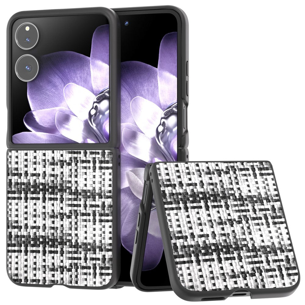 For Xiaomi Mix Flip 5G Case Leather+PC Phone Cover Plaid Texture