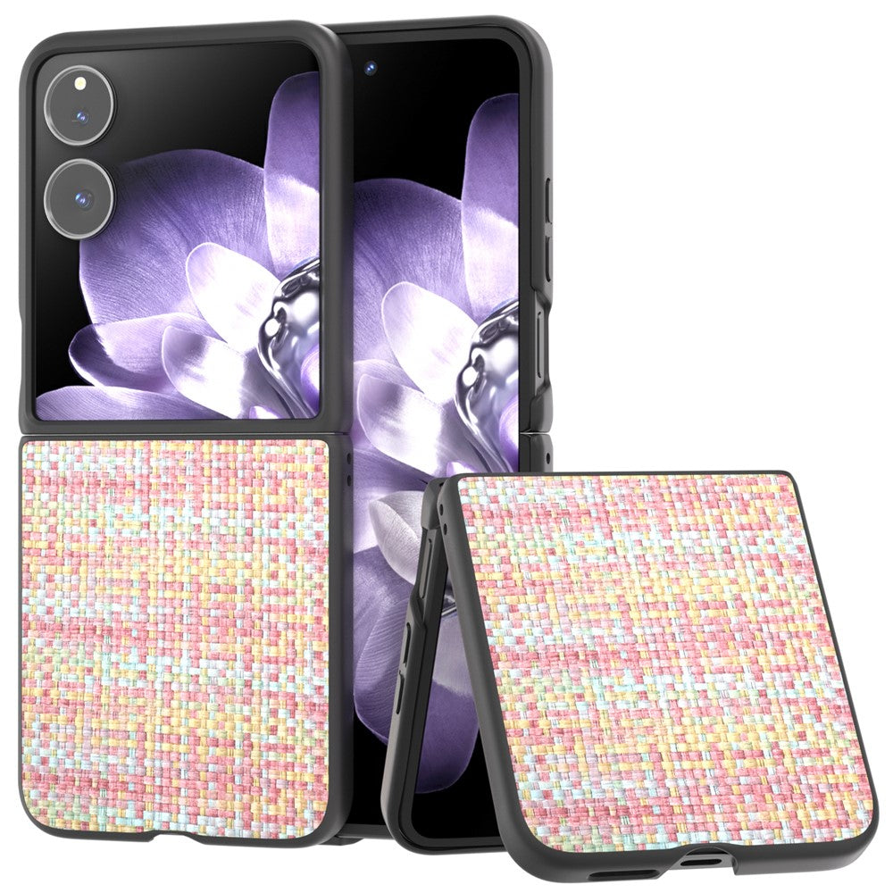 For Xiaomi Mix Flip 5G Case Leather+PC Phone Cover Plaid Texture