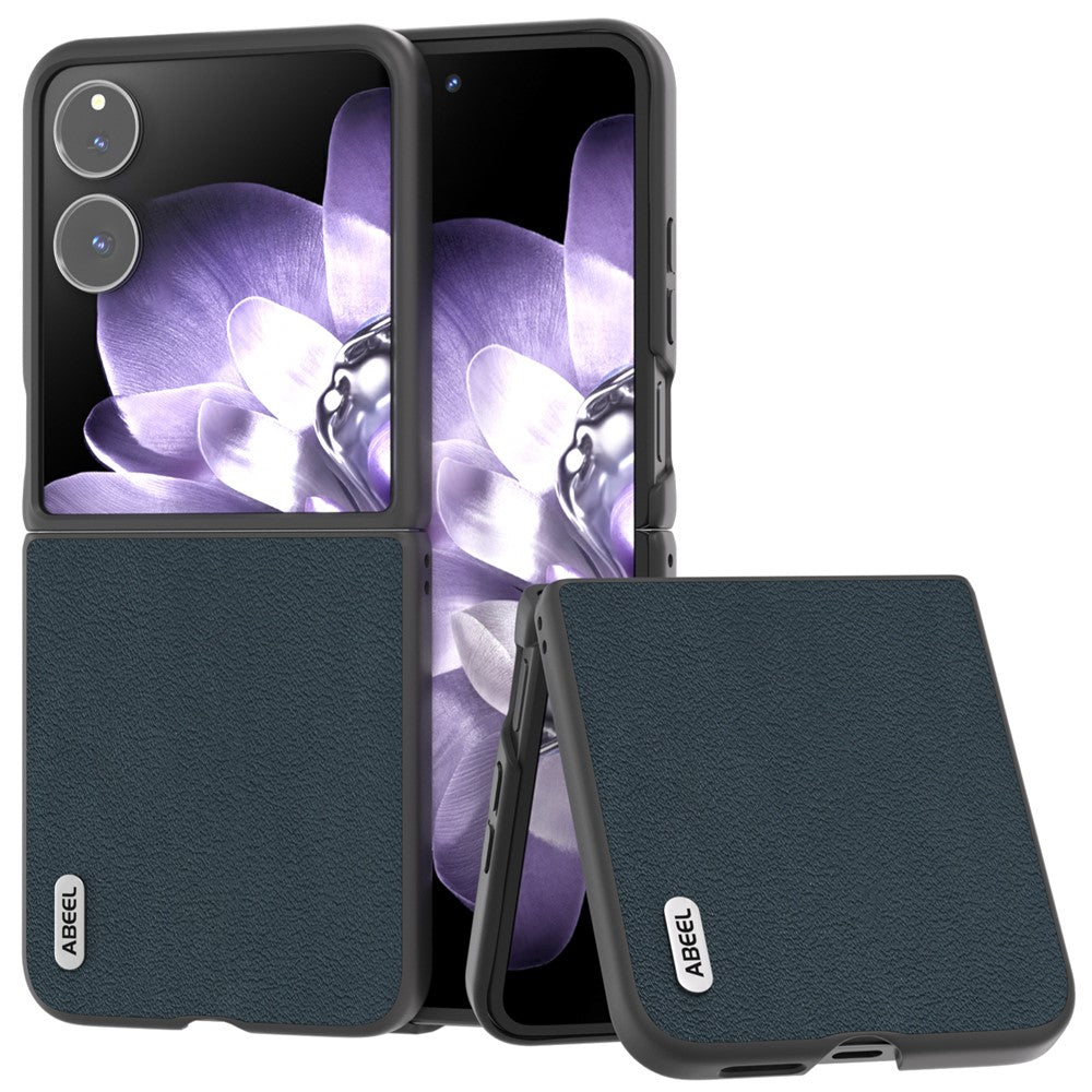 ABEEL For Xiaomi Mix Flip 5G Case Anti-Scratch Genuine Cow Leather Back Phone Cover