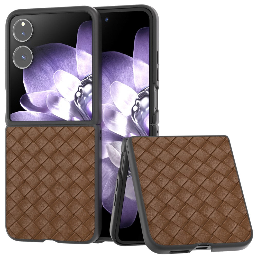 Til Xiaomi Mix Flip 5G Cover Vævet Tekstur PU Læderbelagt PC Mobiltelefoncover
